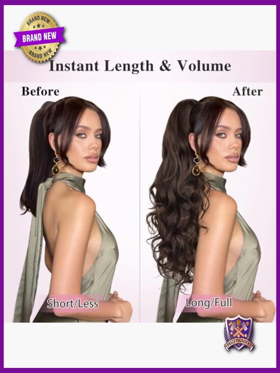 24 Inch Curly Ponytail Extension Clip In Hair Piece Voluminous main image 4
